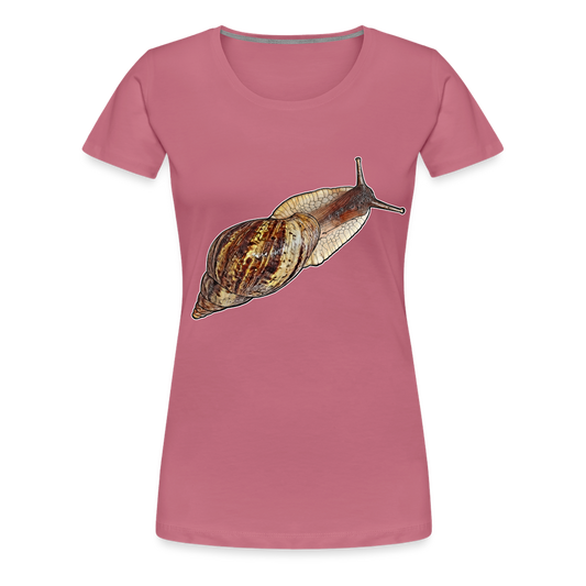 Frauen Basic T-Shirt Achatina reticulata wildfarben - Malve