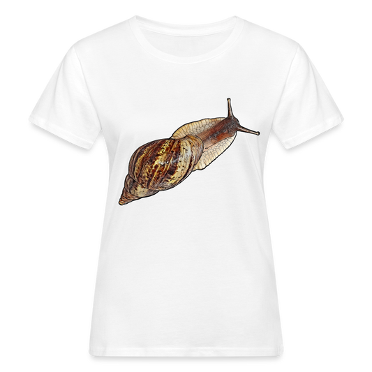 Frauen Bio-T-Shirt Achatina reticulata wildfarben - weiß