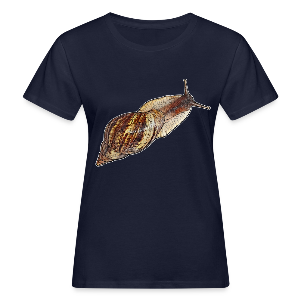 Frauen Bio-T-Shirt Achatina reticulata wildfarben - Navy