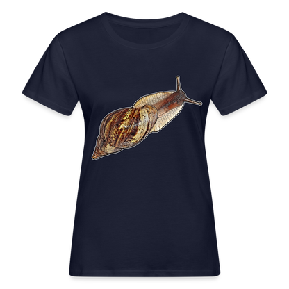 Frauen Bio-T-Shirt Achatina reticulata wildfarben - Navy