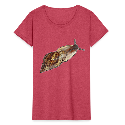 Frauen Fruit of the Loom T-Shirt Achatina reticulata wildfarben - Rot meliert