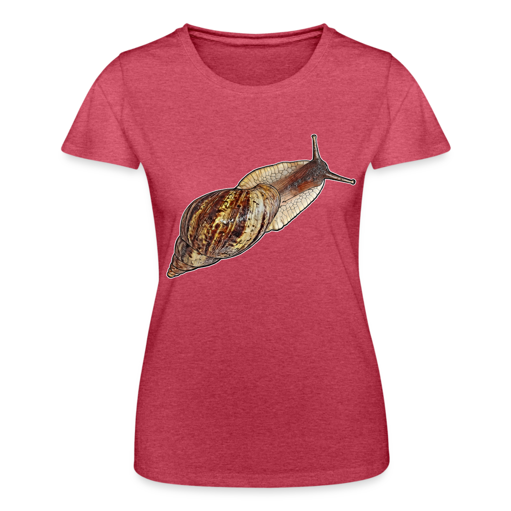 Frauen Fruit of the Loom T-Shirt Achatina reticulata wildfarben - Rot meliert