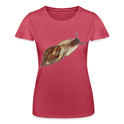 Frauen Fruit of the Loom T-Shirt Achatina reticulata wildfarben - Rot meliert
