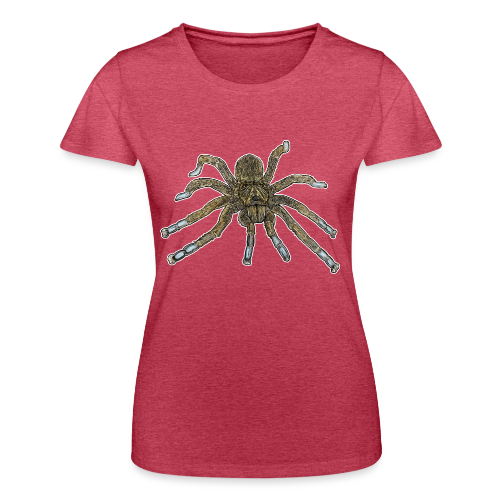 Frauen Fruit of the Loom T-Shirt Idiothele mira - Rot meliert