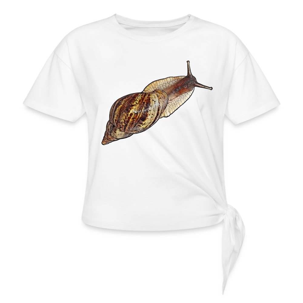 Frauen Knotenshirt Achatina reticulata wildfarben - weiß