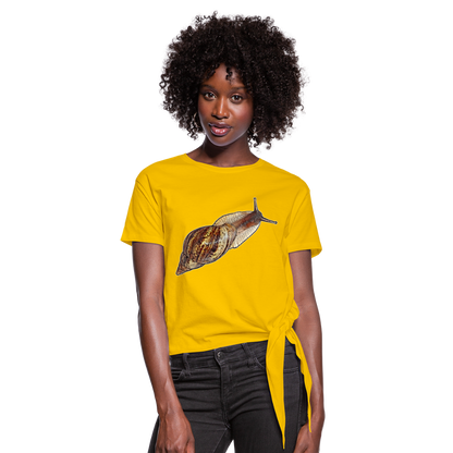 Frauen Knotenshirt Achatina reticulata wildfarben - Sonnengelb