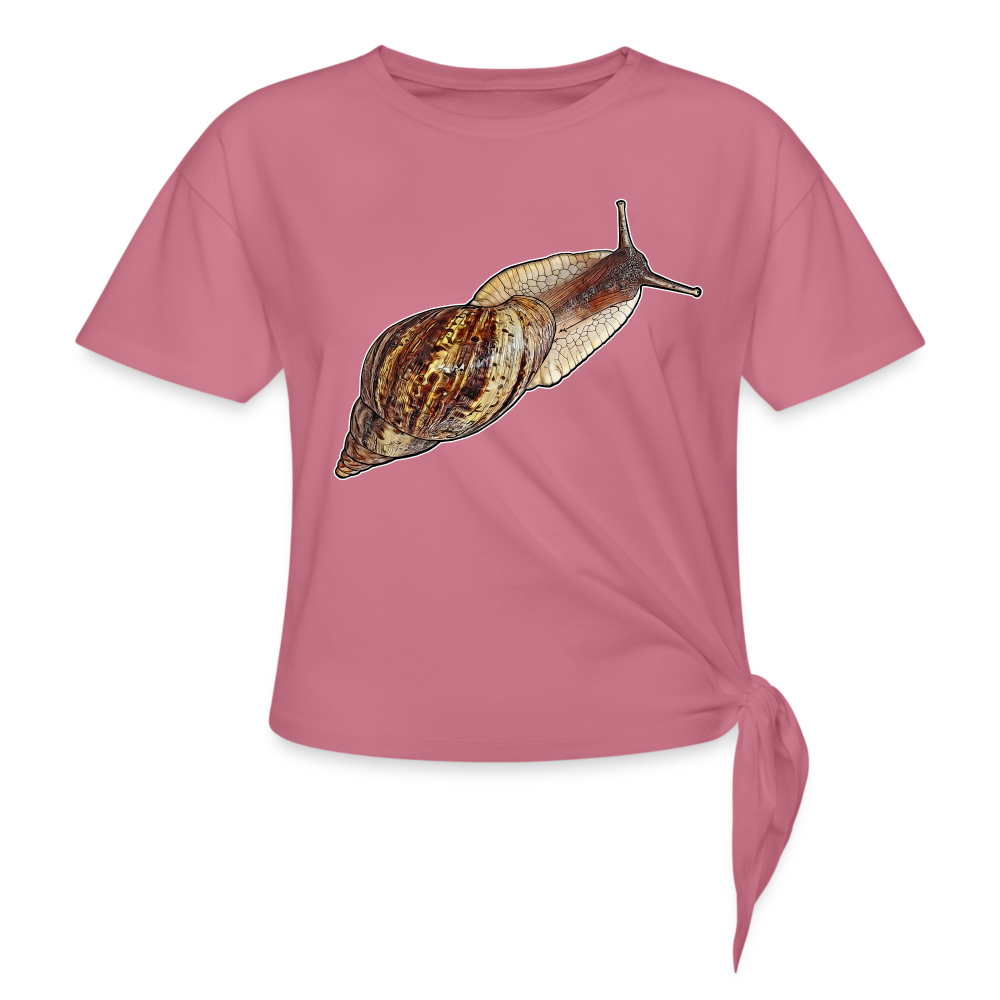 Frauen Knotenshirt Achatina reticulata wildfarben - Malve