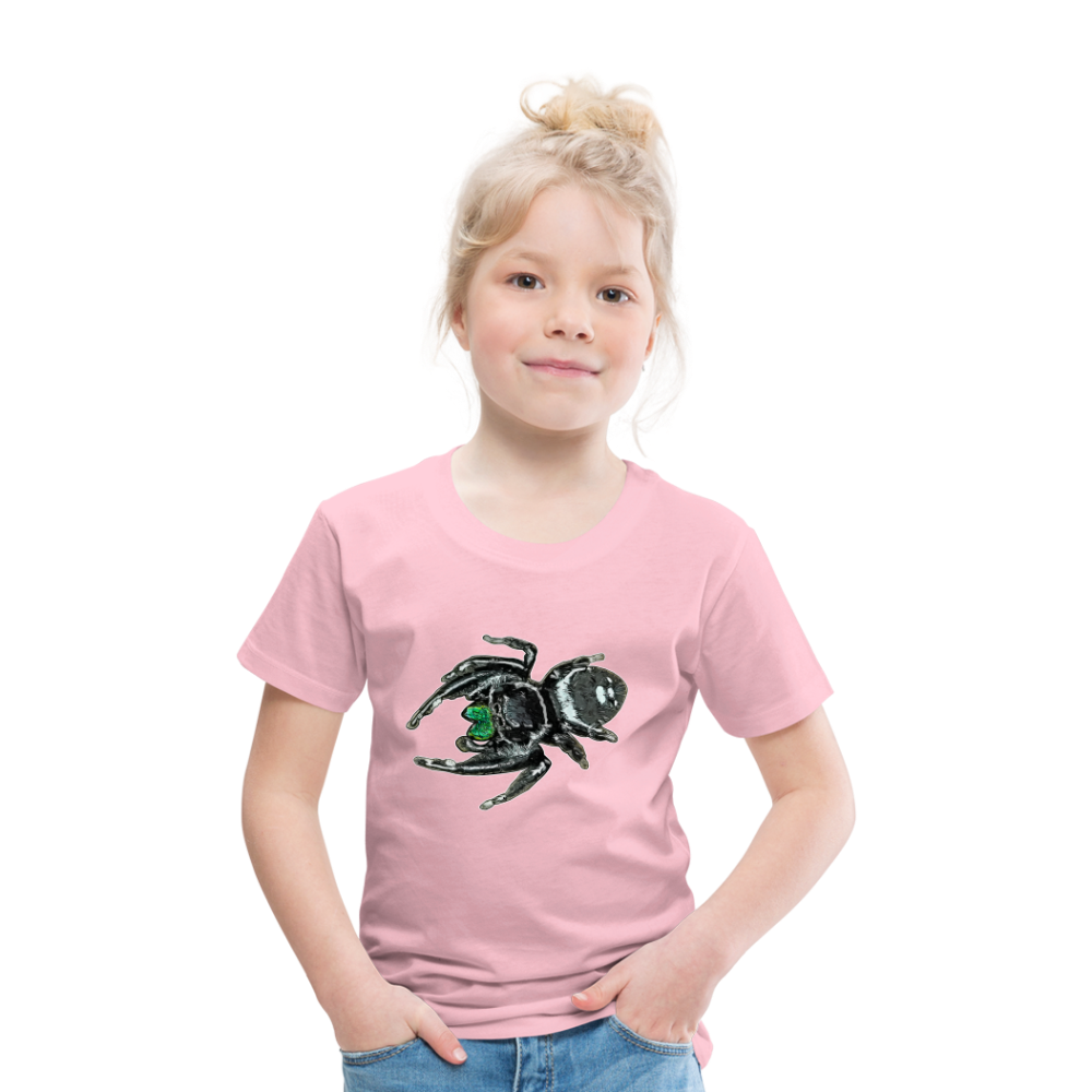 Kinder Basic T-Shirt Phidippus regius White Bahamas male - Hellrosa