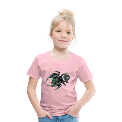 Kinder Basic T-Shirt Phidippus regius White Bahamas male - Hellrosa