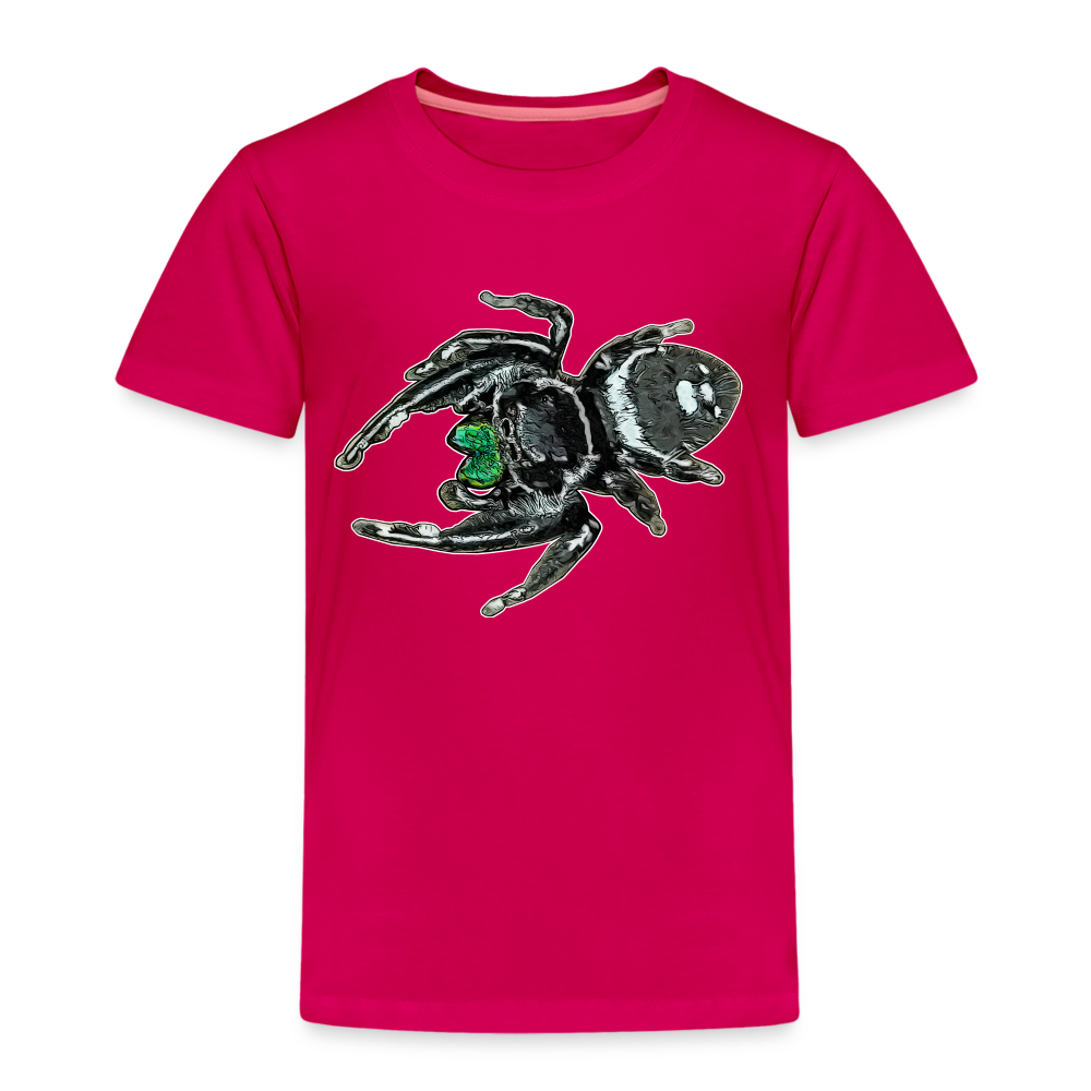 Kinder Basic T-Shirt Phidippus regius White Bahamas male - dunkles Pink