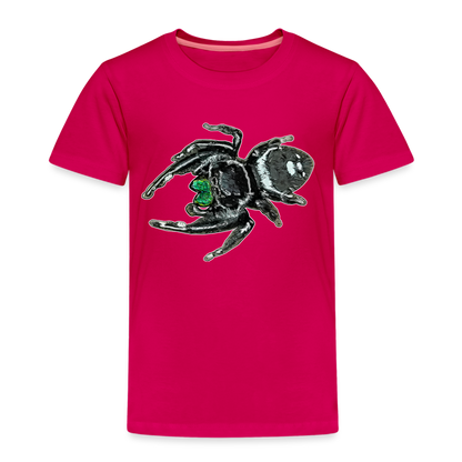 Kinder Basic T-Shirt Phidippus regius White Bahamas male - dunkles Pink