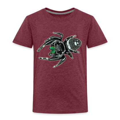 Kinder Basic T-Shirt Phidippus regius White Bahamas male - Bordeauxrot meliert
