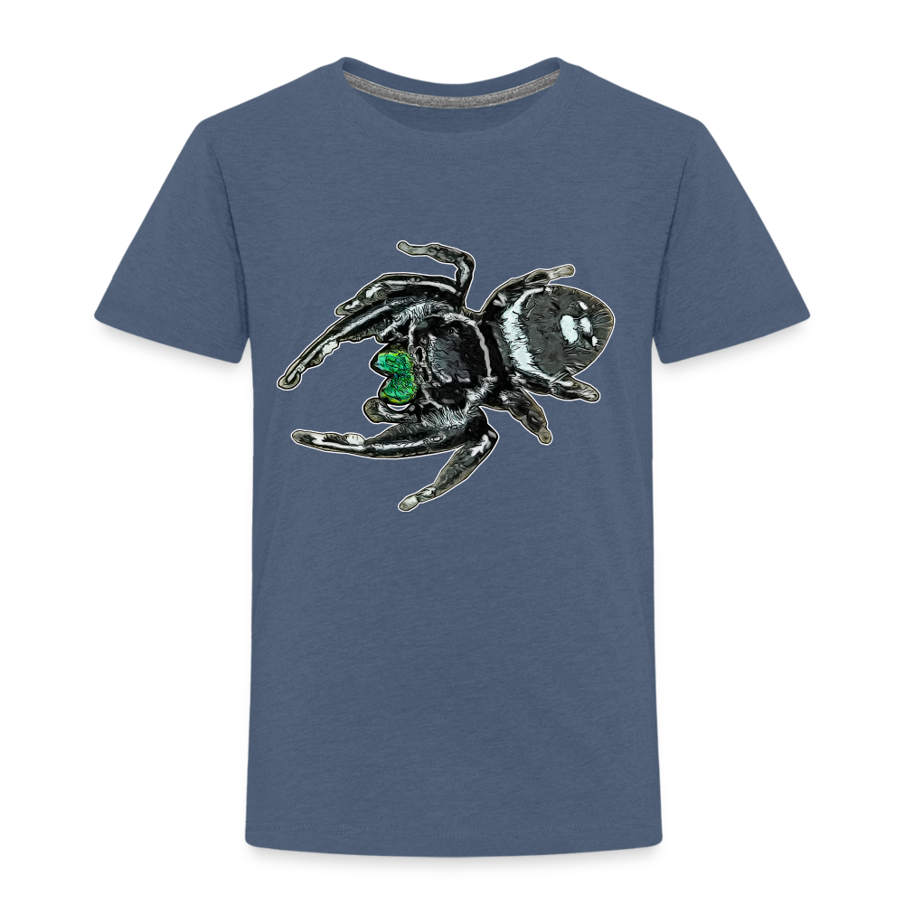 Kinder Basic T-Shirt Phidippus regius White Bahamas male - Blau meliert