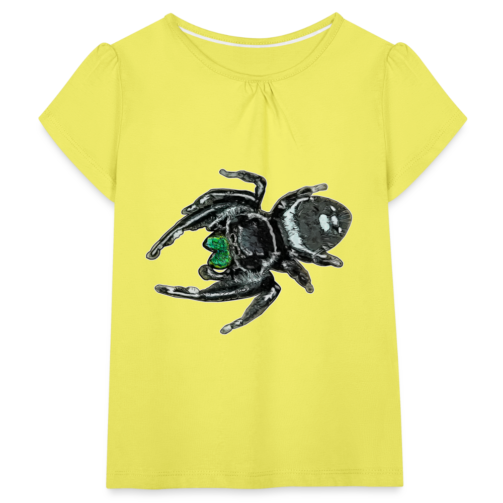 Mädchen-T-Shirt mit Raffungen Phidippus regius White Bahamas male - Gelb