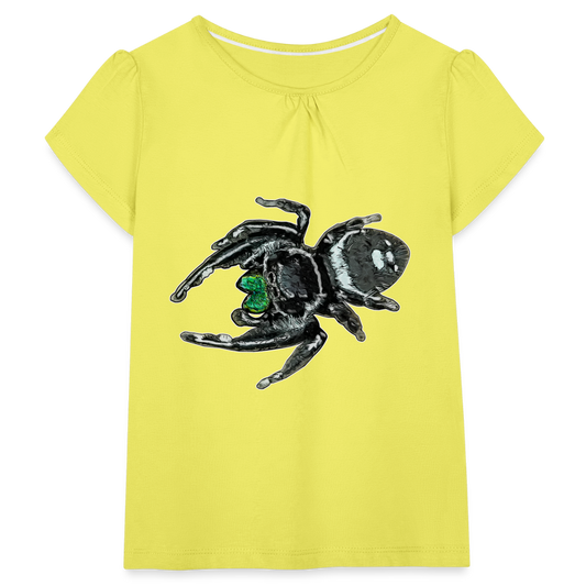 Mädchen-T-Shirt mit Raffungen Phidippus regius White Bahamas male - Gelb
