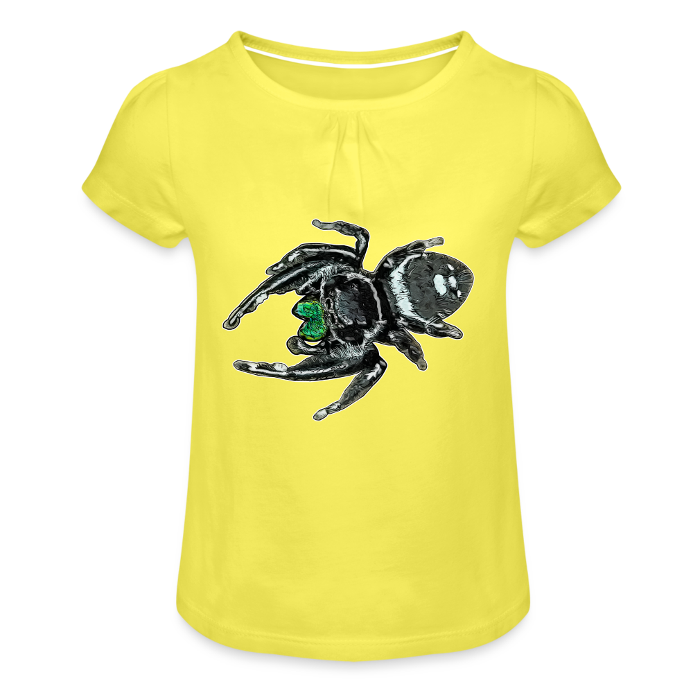 Mädchen-T-Shirt mit Raffungen Phidippus regius White Bahamas male - Gelb