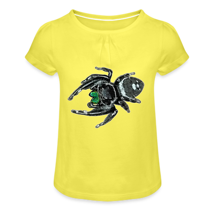 Mädchen-T-Shirt mit Raffungen Phidippus regius White Bahamas male - Gelb