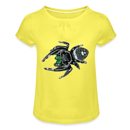 Mädchen-T-Shirt mit Raffungen Phidippus regius White Bahamas male - Gelb