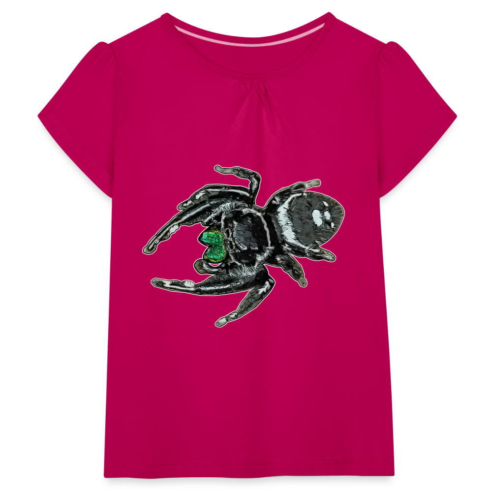 Mädchen-T-Shirt mit Raffungen Phidippus regius White Bahamas male - Fuchsia