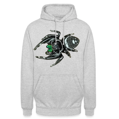 Unisex Hoodie Phidippus regius White Bahamas male - Hellgrau meliert