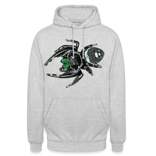 Unisex Hoodie Phidippus regius White Bahamas male - Hellgrau meliert
