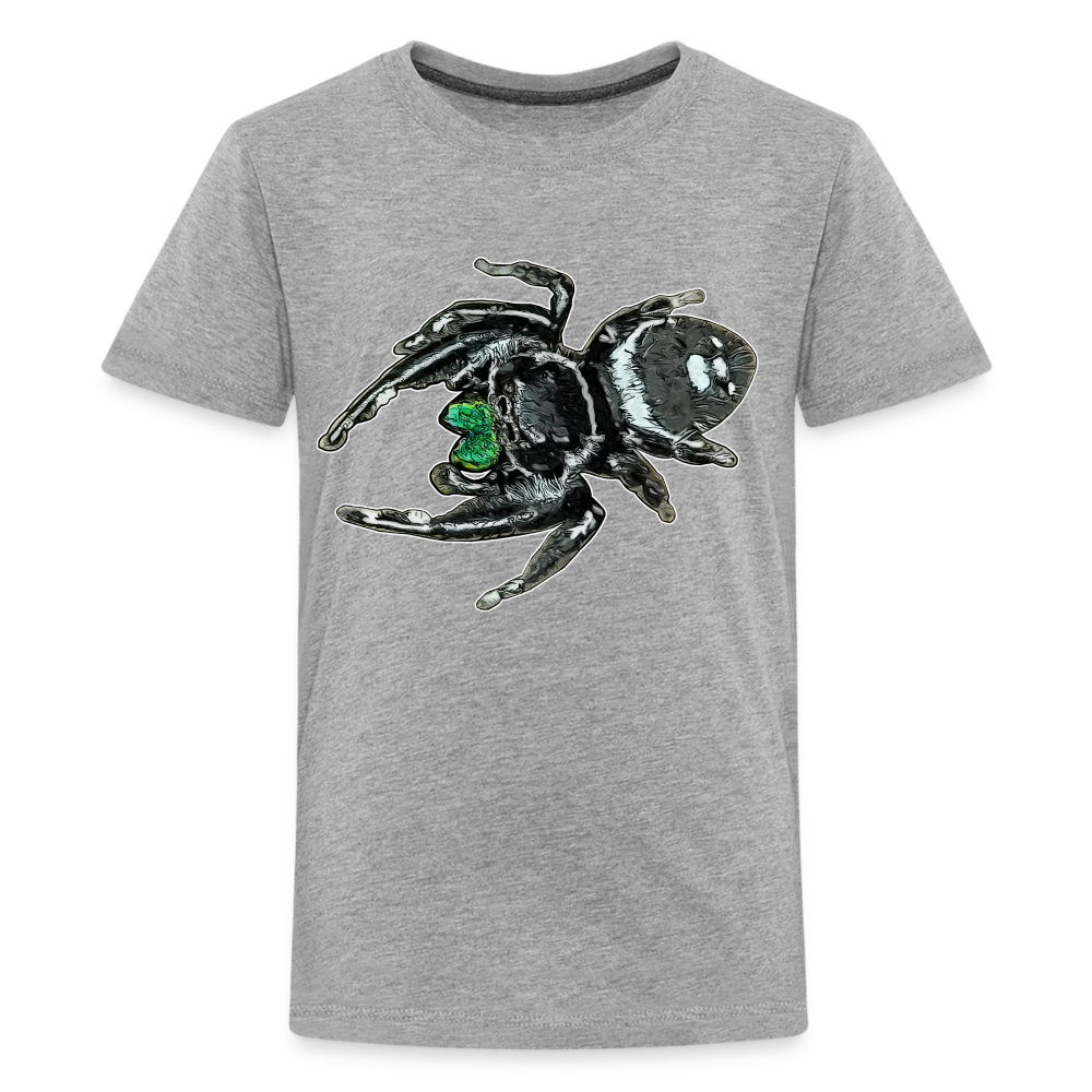 Teenager Basic T-Shirt Phidippus regius White Bahamas male - Grau meliert