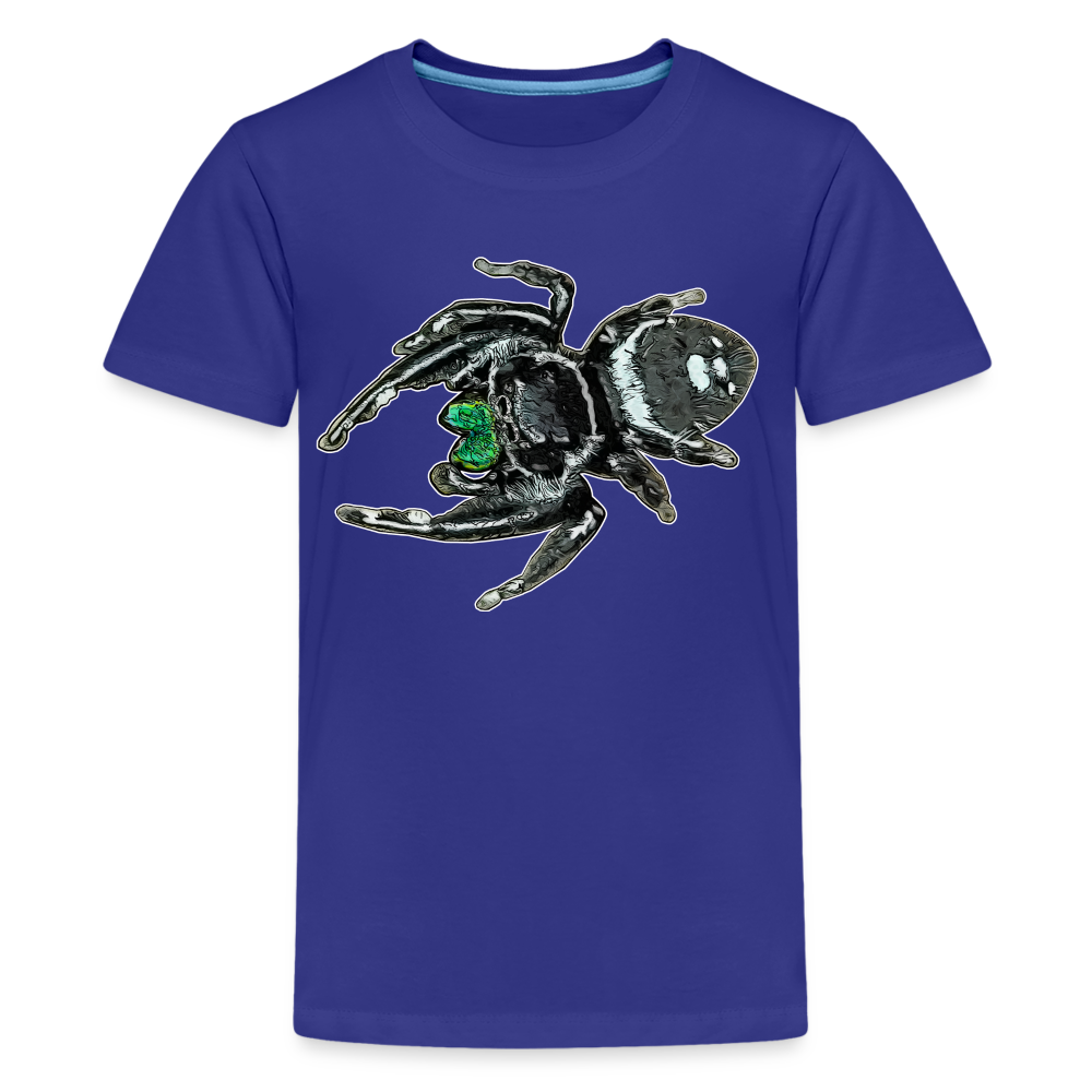 Teenager Basic T-Shirt Phidippus regius White Bahamas male - Königsblau