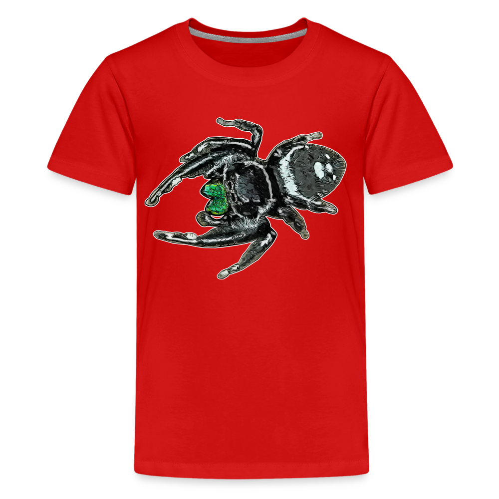 Teenager Basic T-Shirt Phidippus regius White Bahamas male - Rot