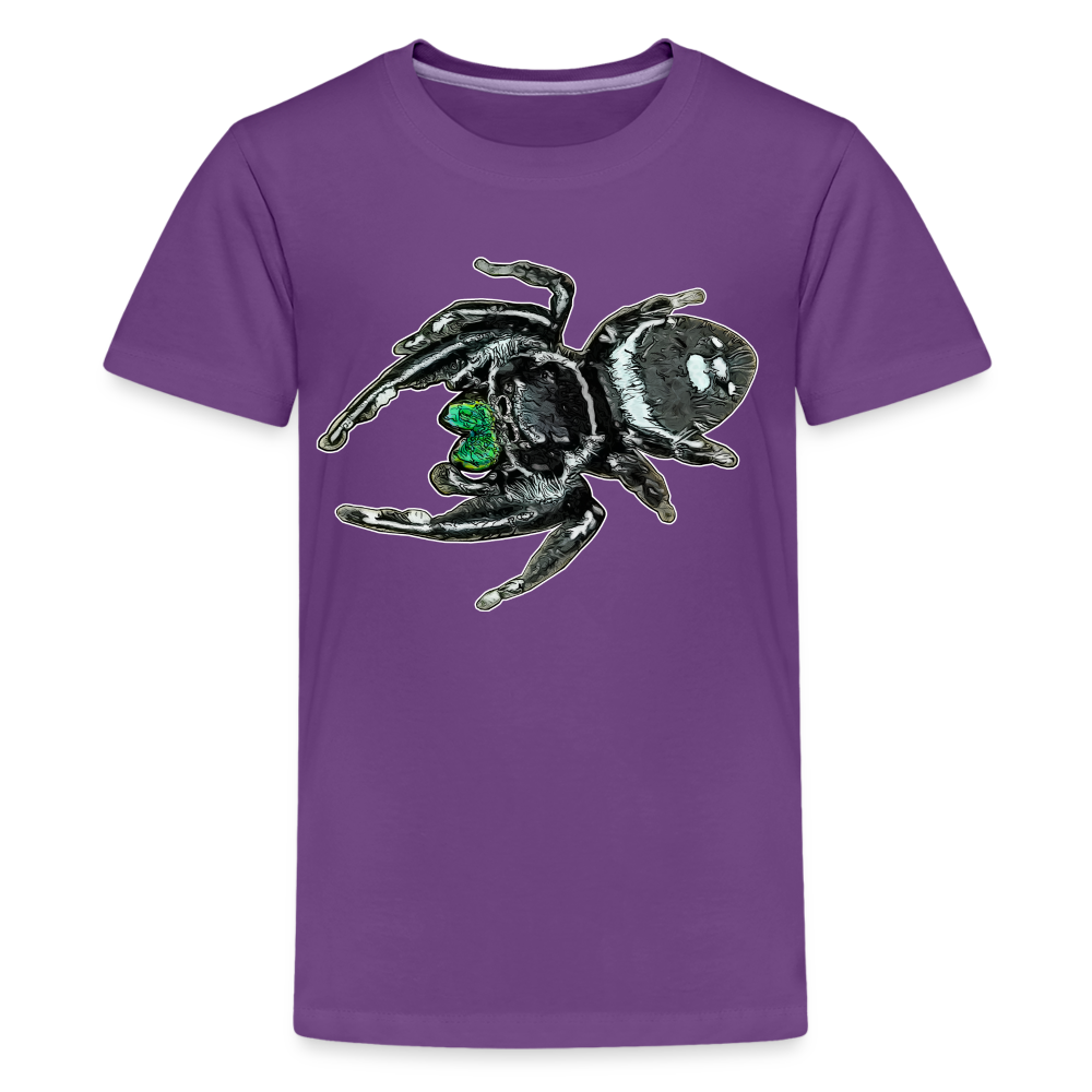 Teenager Basic T-Shirt Phidippus regius White Bahamas male - Lila