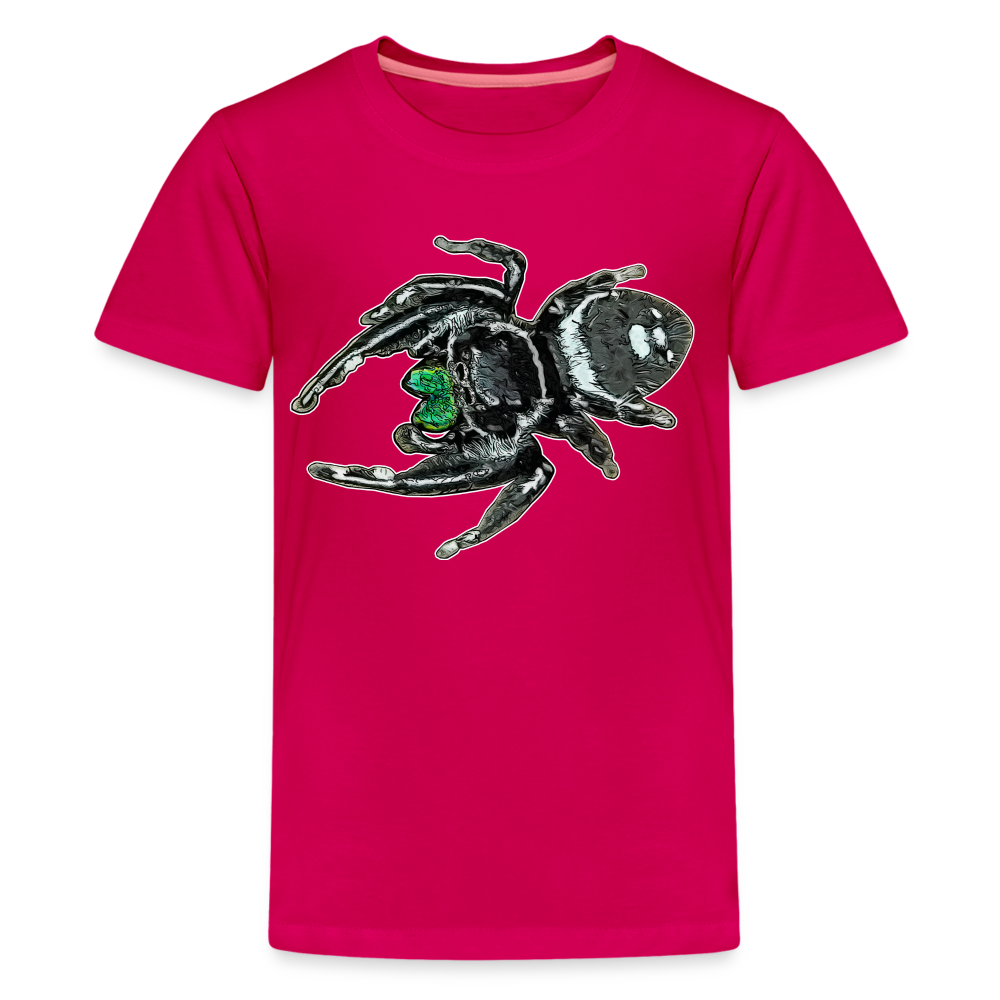 Teenager Basic T-Shirt Phidippus regius White Bahamas male - dunkles Pink