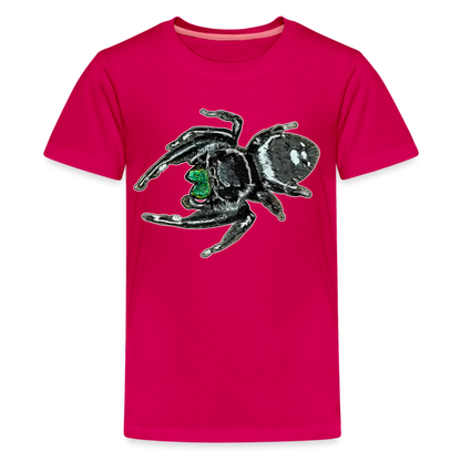 Teenager Basic T-Shirt Phidippus regius White Bahamas male - dunkles Pink