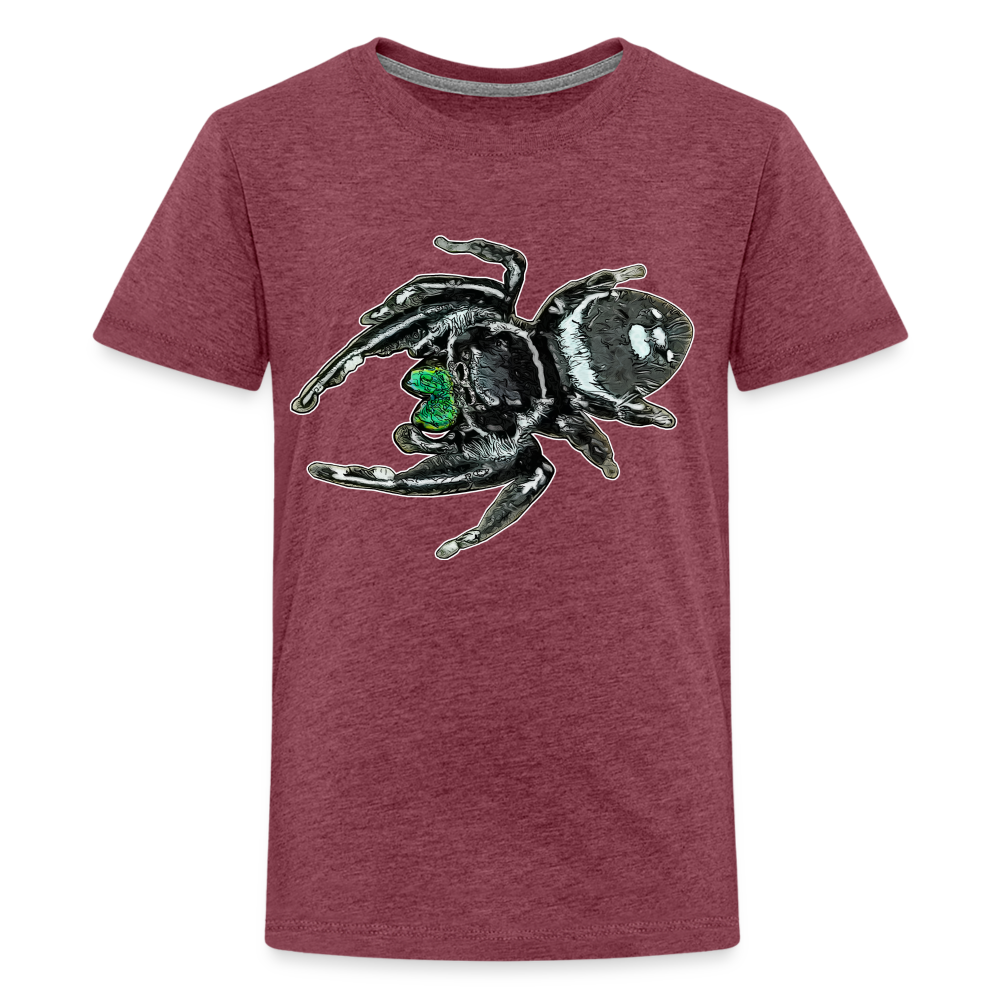 Teenager Basic T-Shirt Phidippus regius White Bahamas male - Bordeauxrot meliert