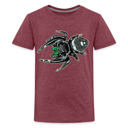 Teenager Basic T-Shirt Phidippus regius White Bahamas male - Bordeauxrot meliert