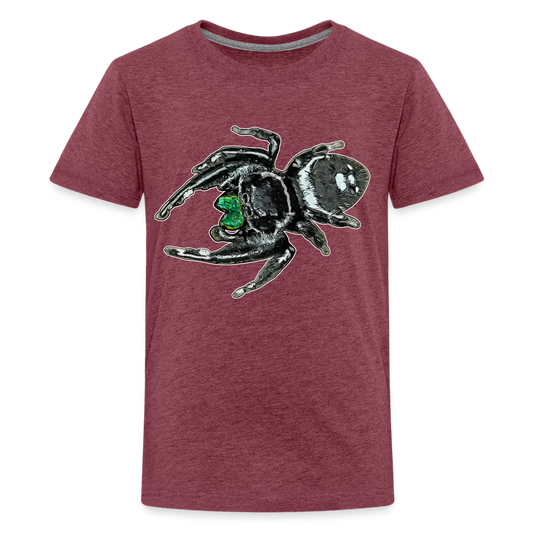 Teenager Basic T-Shirt Phidippus regius White Bahamas male - Bordeauxrot meliert