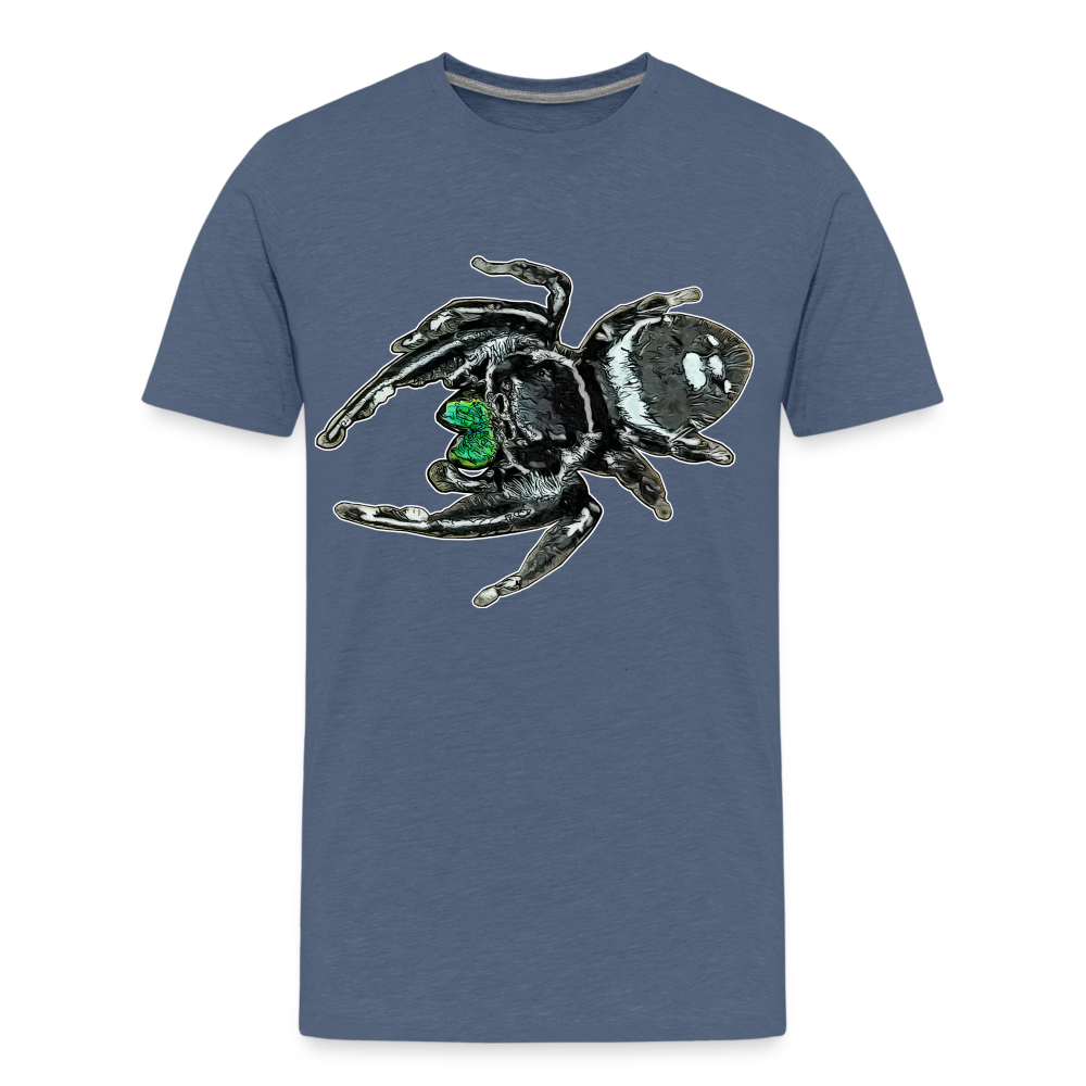 Teenager Basic T-Shirt Phidippus regius White Bahamas male - Blau meliert