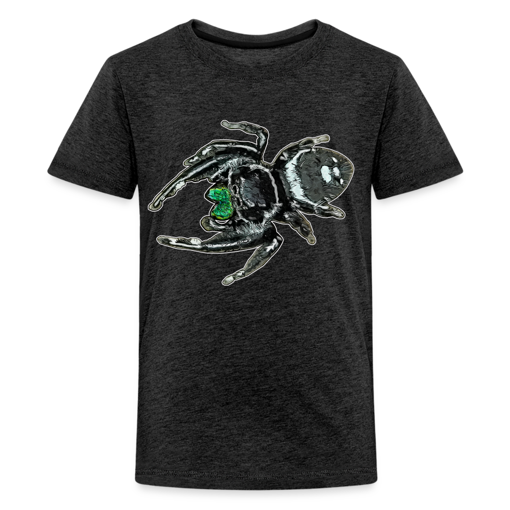 Teenager Basic T-Shirt Phidippus regius White Bahamas male - Anthrazit