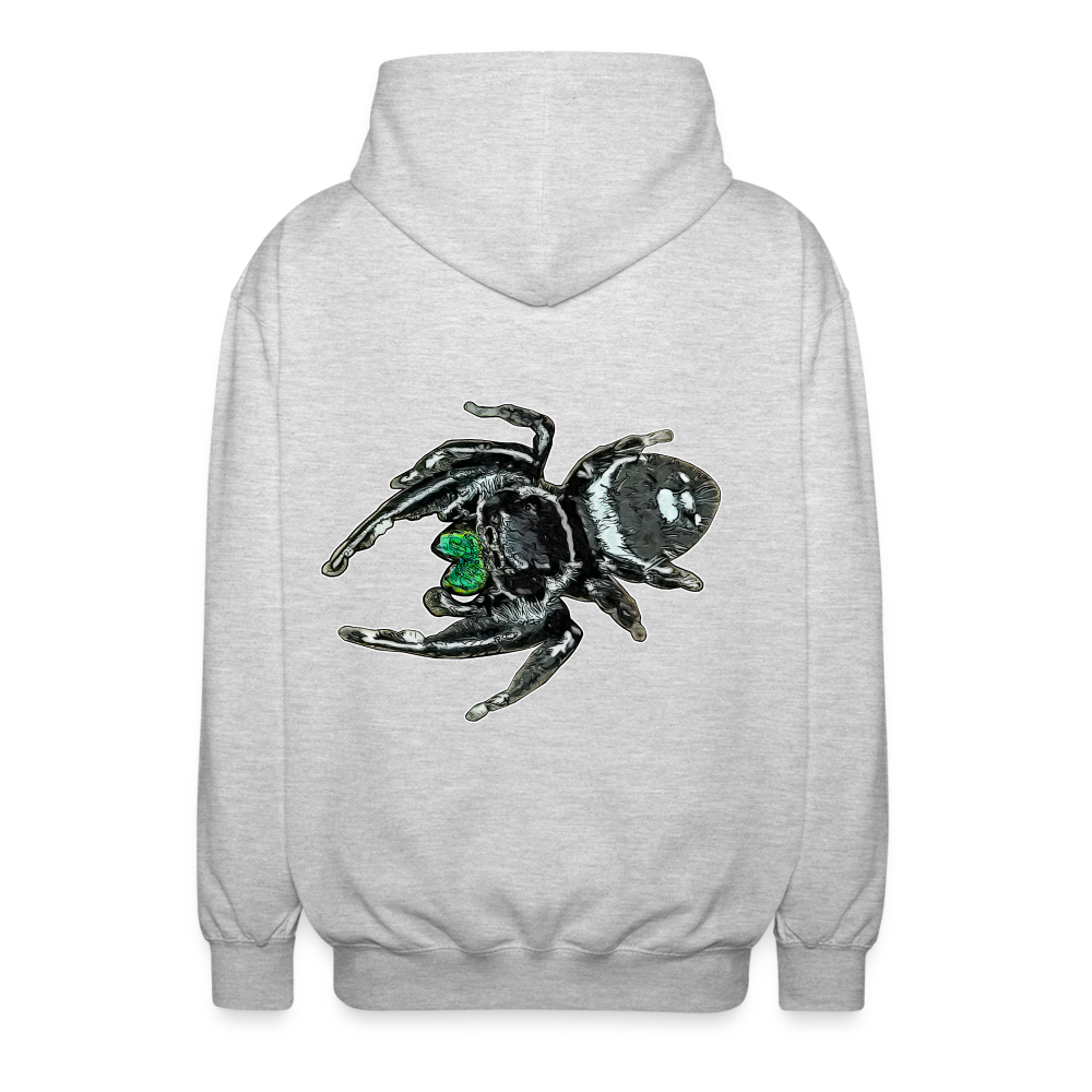 Unisex Zip-Hoodie Phidippus regius White Bahamas male - Hellgrau meliert