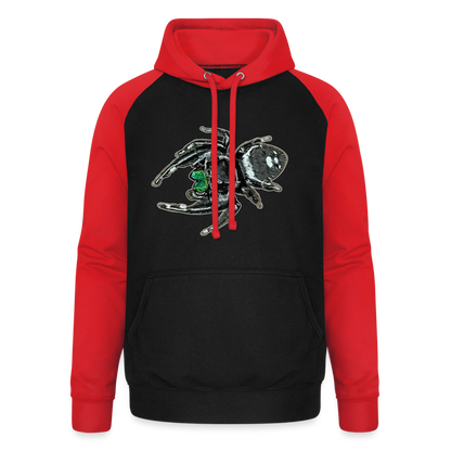 Unisex Baseball Hoodie Phidippus regius White Bahamas male - Schwarz/Rot