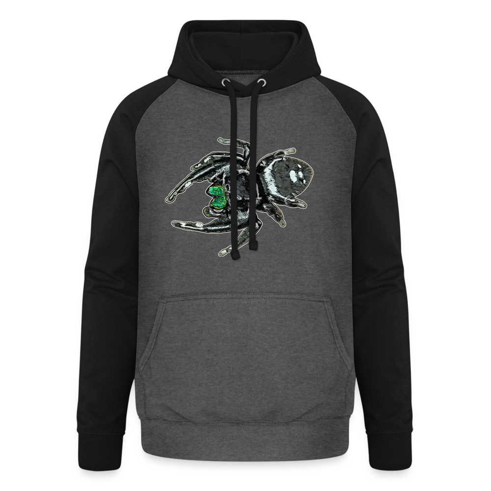 Unisex Baseball Hoodie Phidippus regius White Bahamas male - Graphit/Schwarz