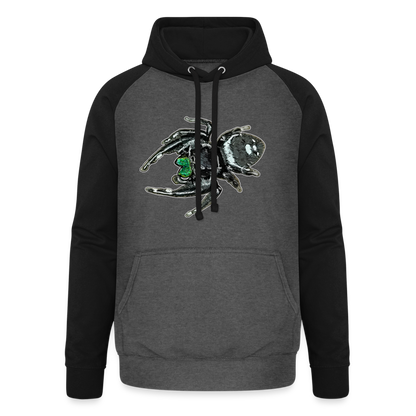 Unisex Baseball Hoodie Phidippus regius White Bahamas male - Graphit/Schwarz
