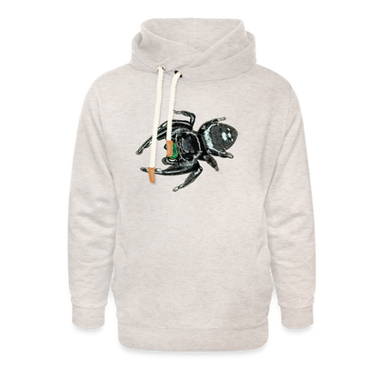 Unisex Schalkragen Hoodie Phidippus regius White Bahamas male - Beige meliert