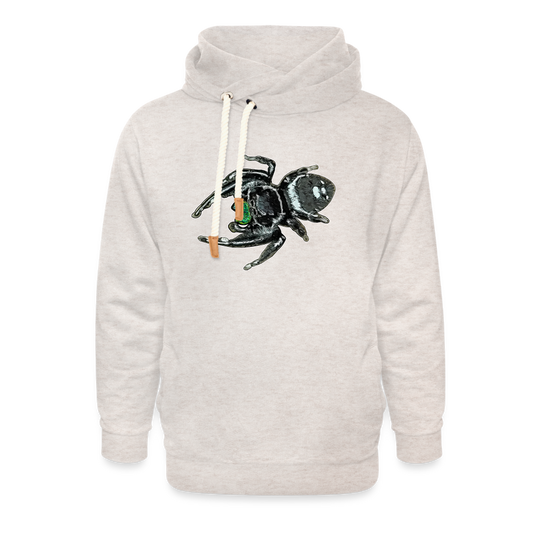 Unisex Schalkragen Hoodie Phidippus regius White Bahamas male - Beige meliert