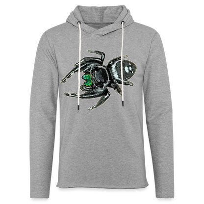 Unisex Kapuzensweatshirt Phidippus regius White Bahamas male - Grau meliert