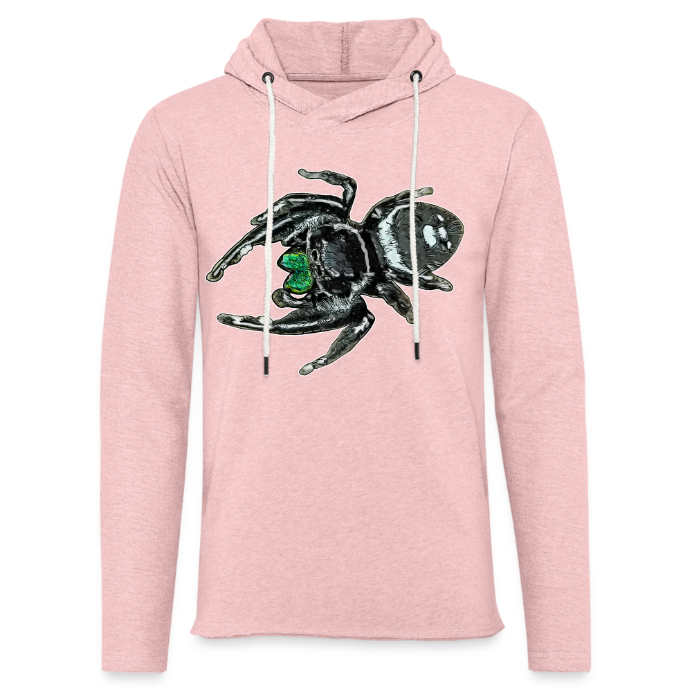 Unisex Kapuzensweatshirt Phidippus regius White Bahamas male - Rosa-Creme meliert