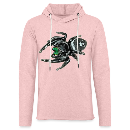 Unisex Kapuzensweatshirt Phidippus regius White Bahamas male - Rosa-Creme meliert