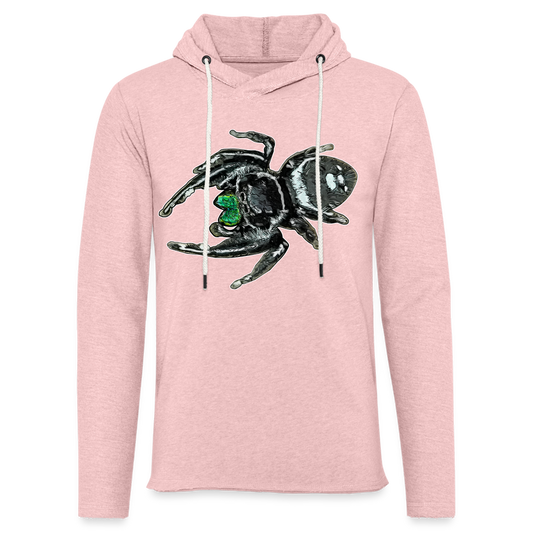 Unisex Kapuzensweatshirt Phidippus regius White Bahamas male - Rosa-Creme meliert