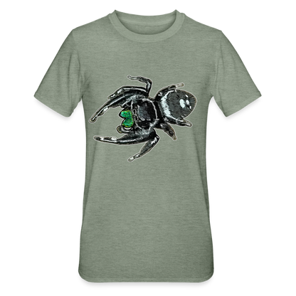 Unisex T-Shirt Phidippus regius White Bahamas male - Militärgrün meliert
