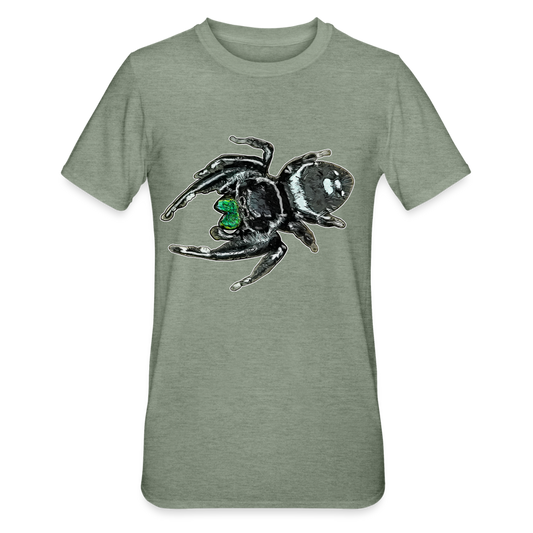 Unisex T-Shirt Phidippus regius White Bahamas male - Militärgrün meliert