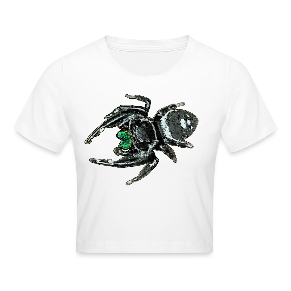 Crop T-Shirt Phidippus regius White Bahamas male - weiß