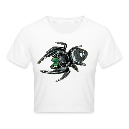 Crop T-Shirt Phidippus regius White Bahamas male - weiß